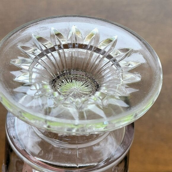 Antique EAPG Footed Creamer & Sugar Set, Bryce Higbee & Co, Butterfly with Spray - Picture 9 of 10